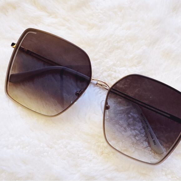 Monica Clear Blue Geometric Sunglasses - Picture 2 of 13